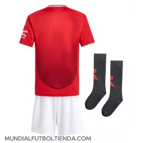 Camiseta Manchester United Primera Equipación Replica 2024-25 para niños mangas cortas (+ Pantalones cortos)